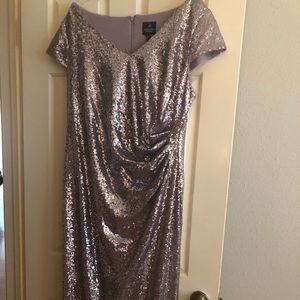 Adrianna Papell sequins full length gown.